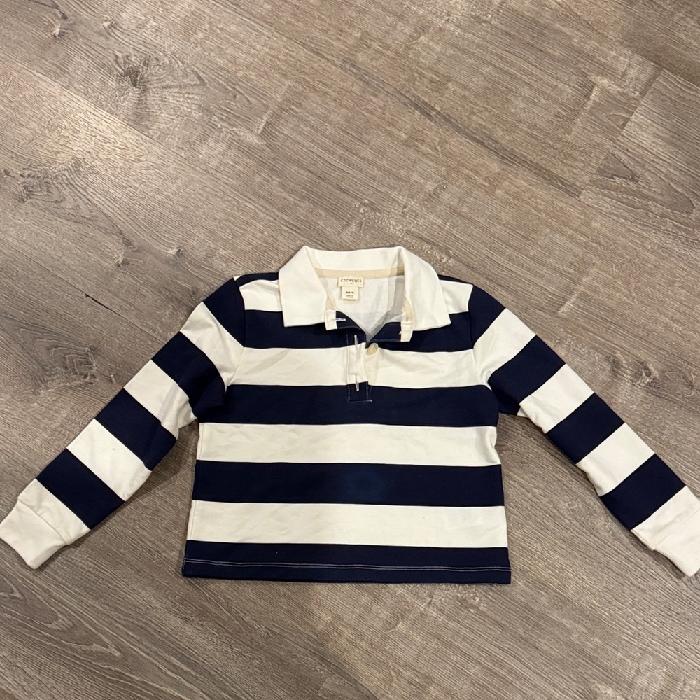 crewcuts Kids Polo in Navy and White Stripes